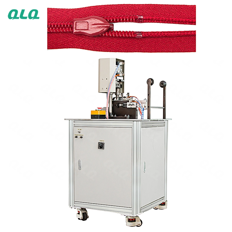 QLQ-SIUUM Semi-automatic Invisible Zipper Ultrasonic U Shape Top Stop Machine (by transparent top stop wire)