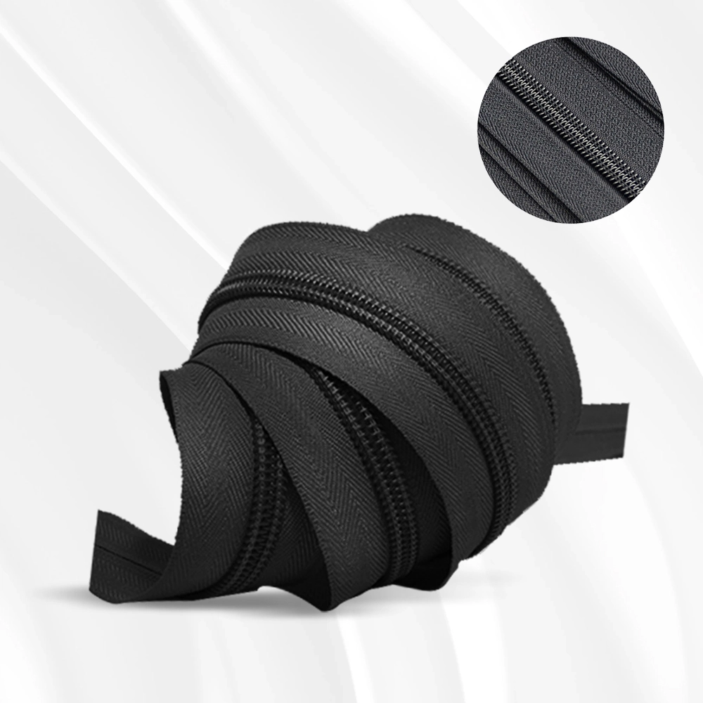Free Sample Cheap Price Black  #5 2.6kg / 200 Yard Long Chain Nylon Zipper Rolls Hot Sale Factory Direct For Bag Clothes Luggage