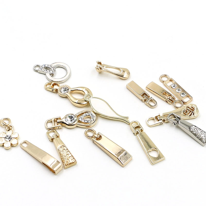 Factory Direct Sale Zipper Puller Movable Zipper Head Slider Puller For Handbag Purse Bag Accessories Metal Zip Slider Puller