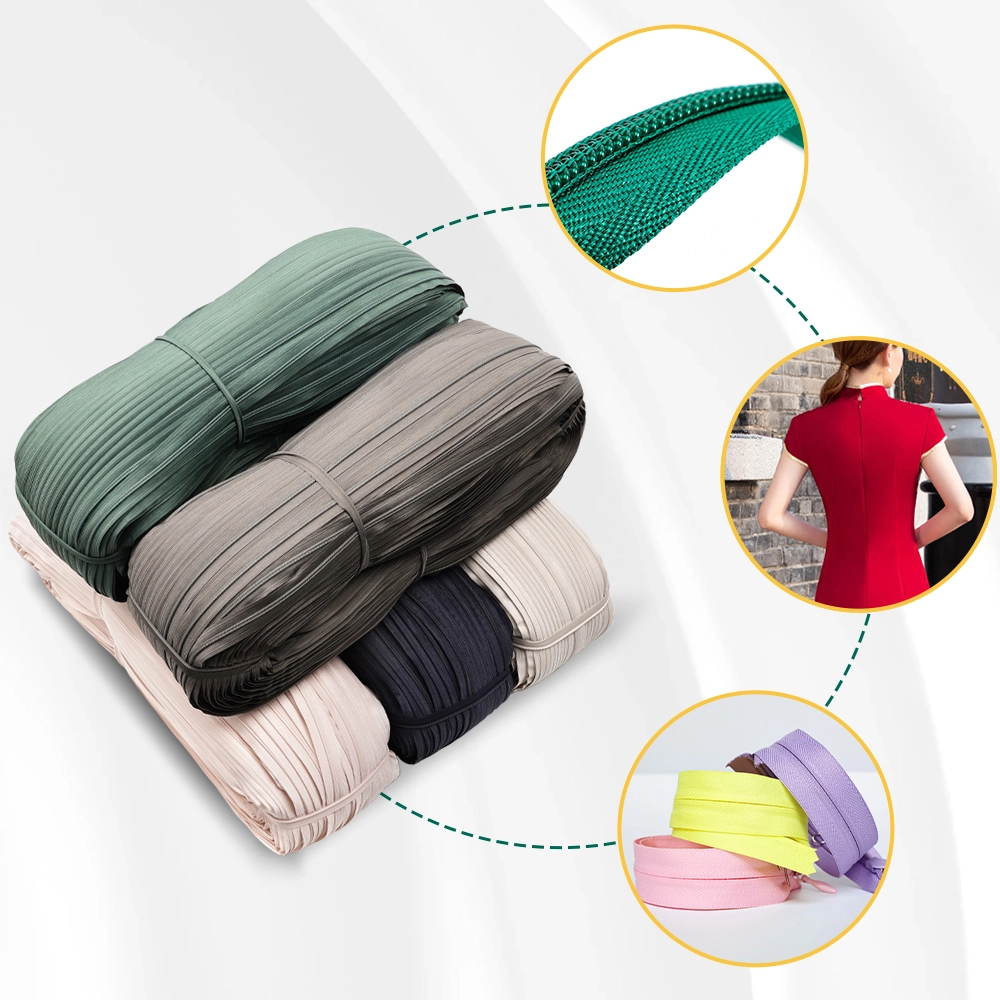 Custom Size Weight Color 3# Long Chain Invisible Zippers Rolls For Dress Pillow Trouser Hidden Zip Chain Factory Wholesale Price Cremallera