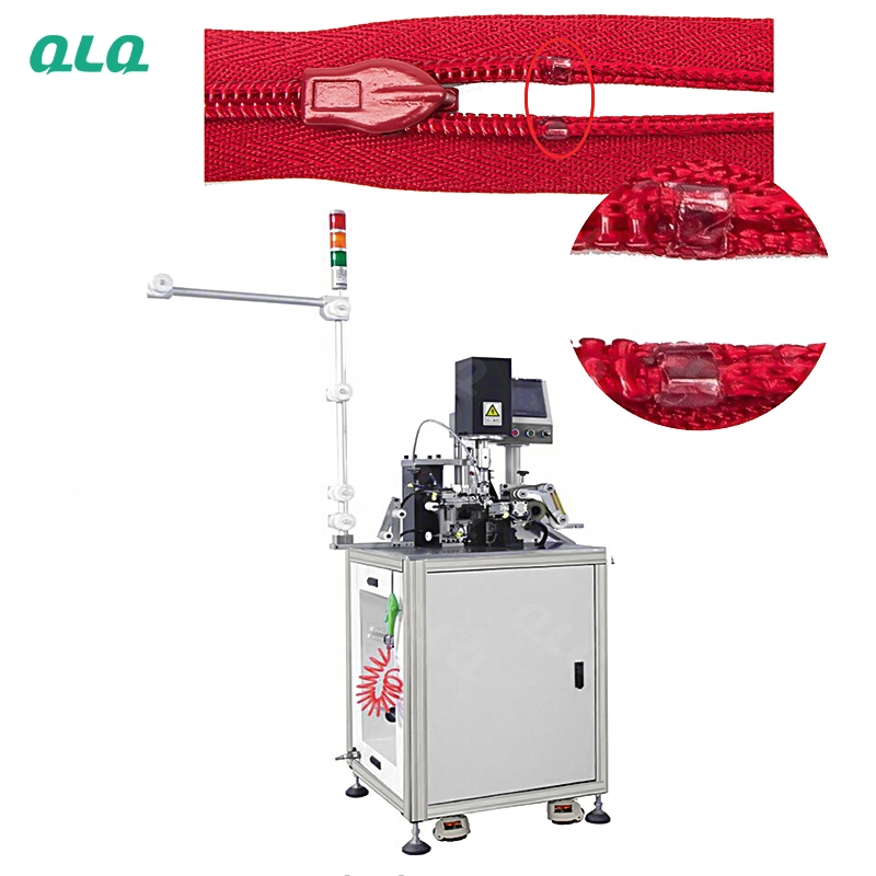 QLQ-IUUM Automatic Invisible Zipper  Ultrasonic U  Shape Top Stop Machine (by transparent top stop wire, with one welding head)