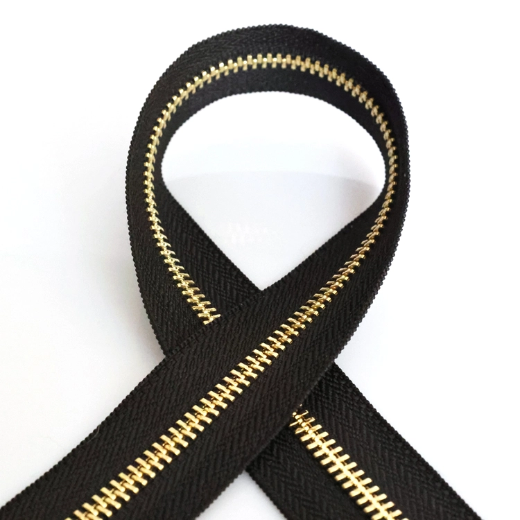Metal Teeth Nickel Zipper Tape Open End Aluminum Zipper Rolls For Handbag Concealed Zip Roll Long Chain Metal Zipper