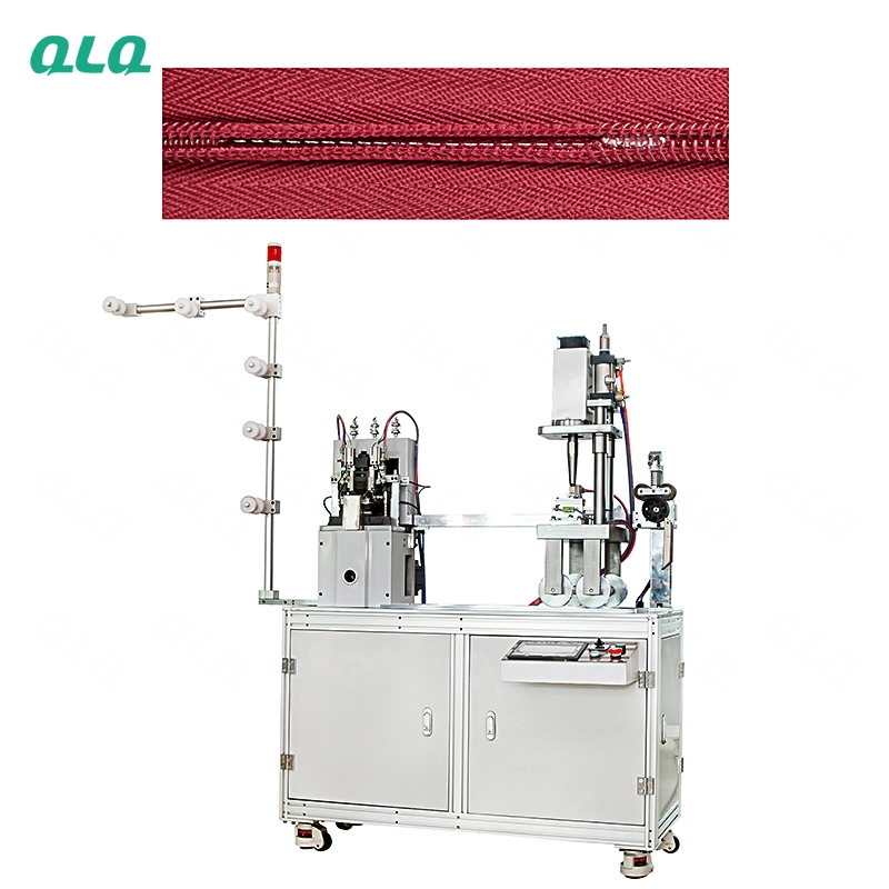 QLQ-IDGUBM Automatic Invisible Zipper Double Trimming Gapping  & Ultrasonic Teeth Melting Bottom Stop Machine