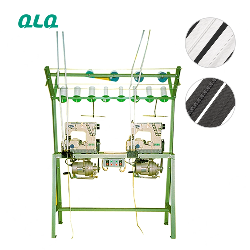 Special Nylon Zipper Stitching Machine twin double needle post bed industrial Sewing Machine Spare Part Zipper Folding Machine