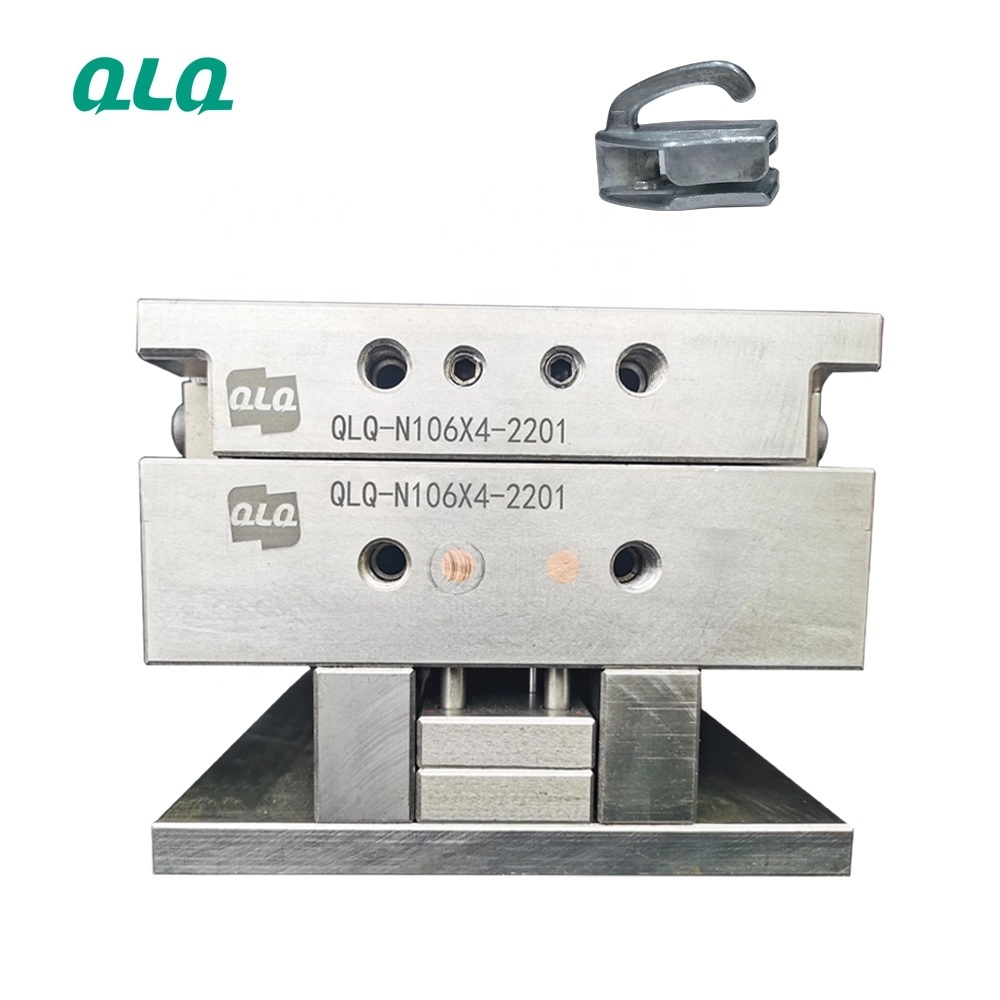 Hight quality N106 slider body mould no.10 slider mould 4 cavity QLQ zipper die casting mould custom zipper logo